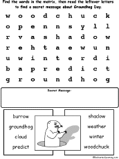 Use this 'color and write: Groundhog Day Crafts Worksheets And Printable Books Enchantedlearning Com