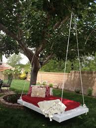 Tree swings are a great place for your kids to spend their this tree swing is made to take your backyard fun to the next level. Diy Tree Swing Outdoor Hanging Bed Outdoor Beds Pallet Outdoor