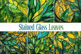 Stained Glass Leaves Graphic By Pro