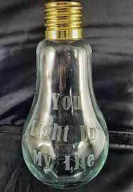Beachaholicglass You Light Up My Life Etched Glass Light Bulb Jar