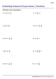 With Fractions Worksheets