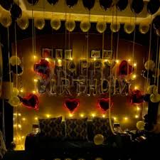 Make a baner and then buy some balloons and then bake a cak. Birthday Surprise In Indore By Big Day Surprise Balloon Surprise