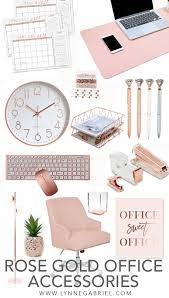 rose gold desk and office accessories