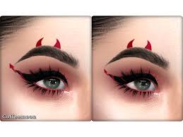 red devil horns and tail makeup