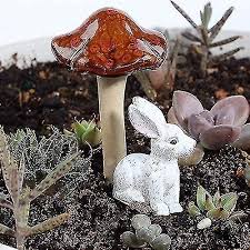Colorful Garden Mushrooms Fairy Garden