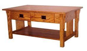 Mission Coffee Table With Drawers From