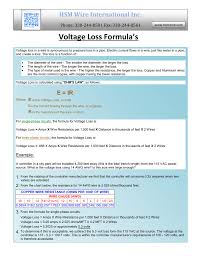 Voltage Loss Formula S