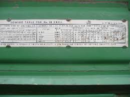 Oliver Grain Drill Seed Chart
