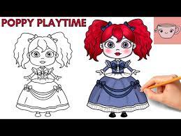 how to draw poppy playtime doll easy