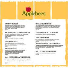 applebee s menu with 10 free