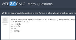 Write An Exponential Equation In The