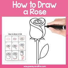 How to draw a rose. How To Draw A Rose Easy Step By Step For Beginners And Kids Easy Peasy And Fun