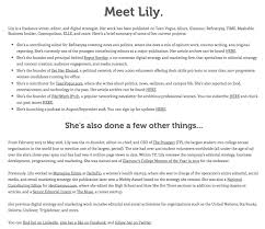 get inspired killer personal brand examples lily herman s bio