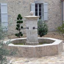 Octagonal Stone Garden Fountain With