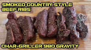 smoked country style beef ribs char