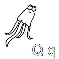Ausmalbild malvorlage meerjungfrau mit seerose und qualle. Kostenlose Malvorlage Buchstaben Lernen Ausmalbild Q Zum Ausmalen