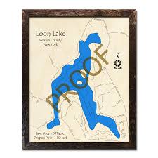 Loon Lake Warren County Ny 3d Wood Topo Map