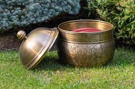 Brass Key West Hose Pot With Lid By