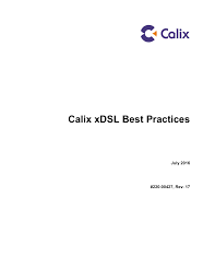 Calix Xdsl Best Practices Manualzz Com