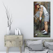 3d Golfer Painting Wall Art Modern Wall