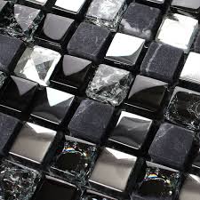 Tst Glass Stone Tiles Black Dark Grey