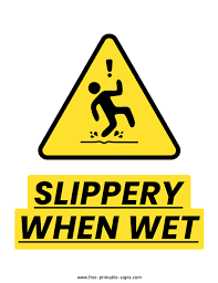 printable slippery when wet sign free