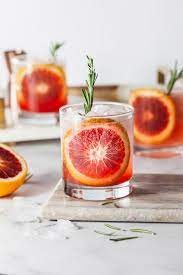 blood orange vodka sparkler olive mango
