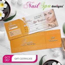 nail spa gift certificate envelope
