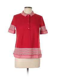 Details About Lacoste Women Red Short Sleeve Polo 42 Eur