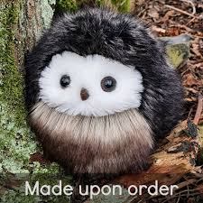 handmade round plush owl size small