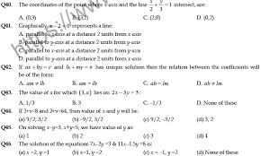 linear equations mcqs set