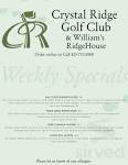 Crystal Ridge Golf Club menu in Okotoks, Alberta, Canada