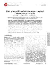 PDF) Effect of Animal Fibres Reinforcement on Stabilized Earth Mechanical  Properties