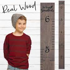 Wooden Ruler Growth Charts Ruler For Boys And Girls Grandkids Gray