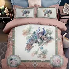 Chic Peacock Tree Print Bedding Set