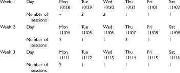 preseason weekly training schedule