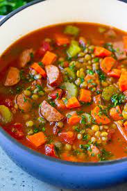 lentil soup with smoked sausage