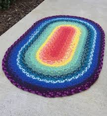 braided rag rug rainbow felt