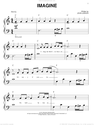 imagine sheet for piano solo big