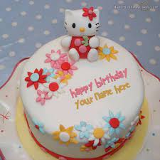 After this write your birthday girl's, boy's or a special one. Happy Birthday Kitty Cake With Name