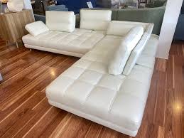 teva top grain white leather sectional