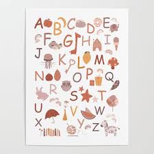 Cute Alphabet Poster By Kristinity Art