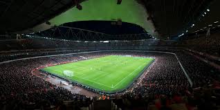 Arsenal train ahead of benfica clash. Emirates Stadium Musco Lighting Europe Ltd