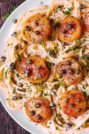 Tonight's was shrimp in a creamy garlic wine sauce with linguine pasta. Scallop Spaghetti In White Wine Sauce Julia S Album