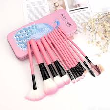 12pcs makeup brush set with barrel professional colorful cosmetics high quality makeup tools dealextreme