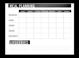Printable Meal Planning Chart Fellowes