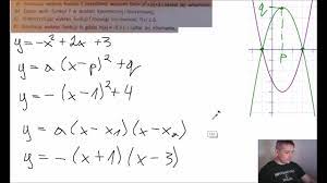 Naszkicuj wykres funkcji kwadratowej, Zapisz wzór funkcji w postaci  kanonicznej i iloczynowej. (PP) - YouTube