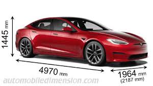 dimensions of tesla cars showing length