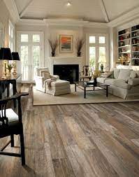 75 rustic um tone wood floor living