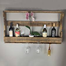 Rustic Wooden Wine Wall Rack Antique